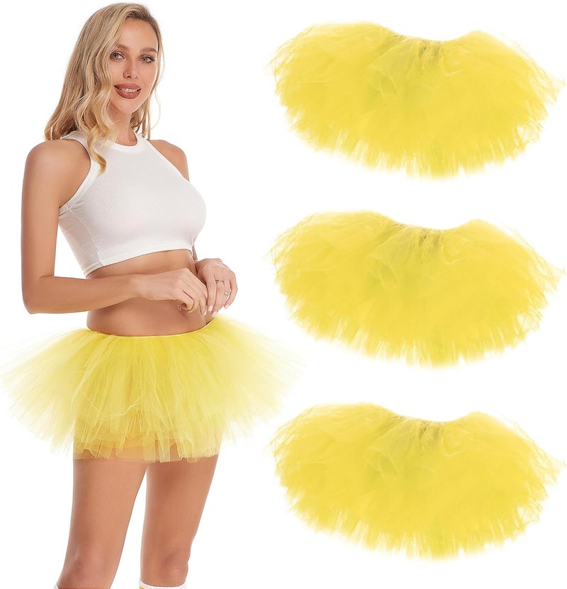 ILHSTY 3 Pack Women Teens Adult Tutu Skirt, 5 Layers Puffy Classic Tulle Tutus Skirts for Women Ballet Run Party Halloween Costume - Image 1